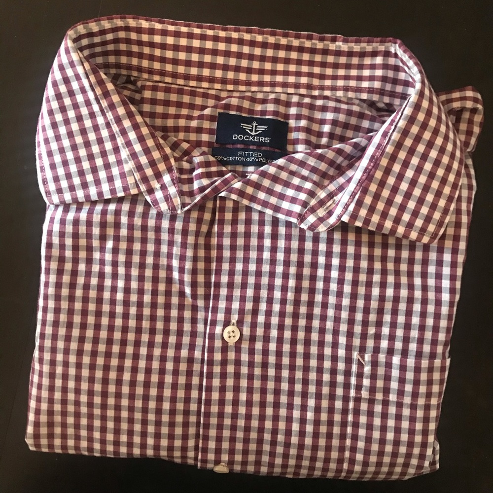 Dockers Men’s Dress Shirt Plaid Button Down